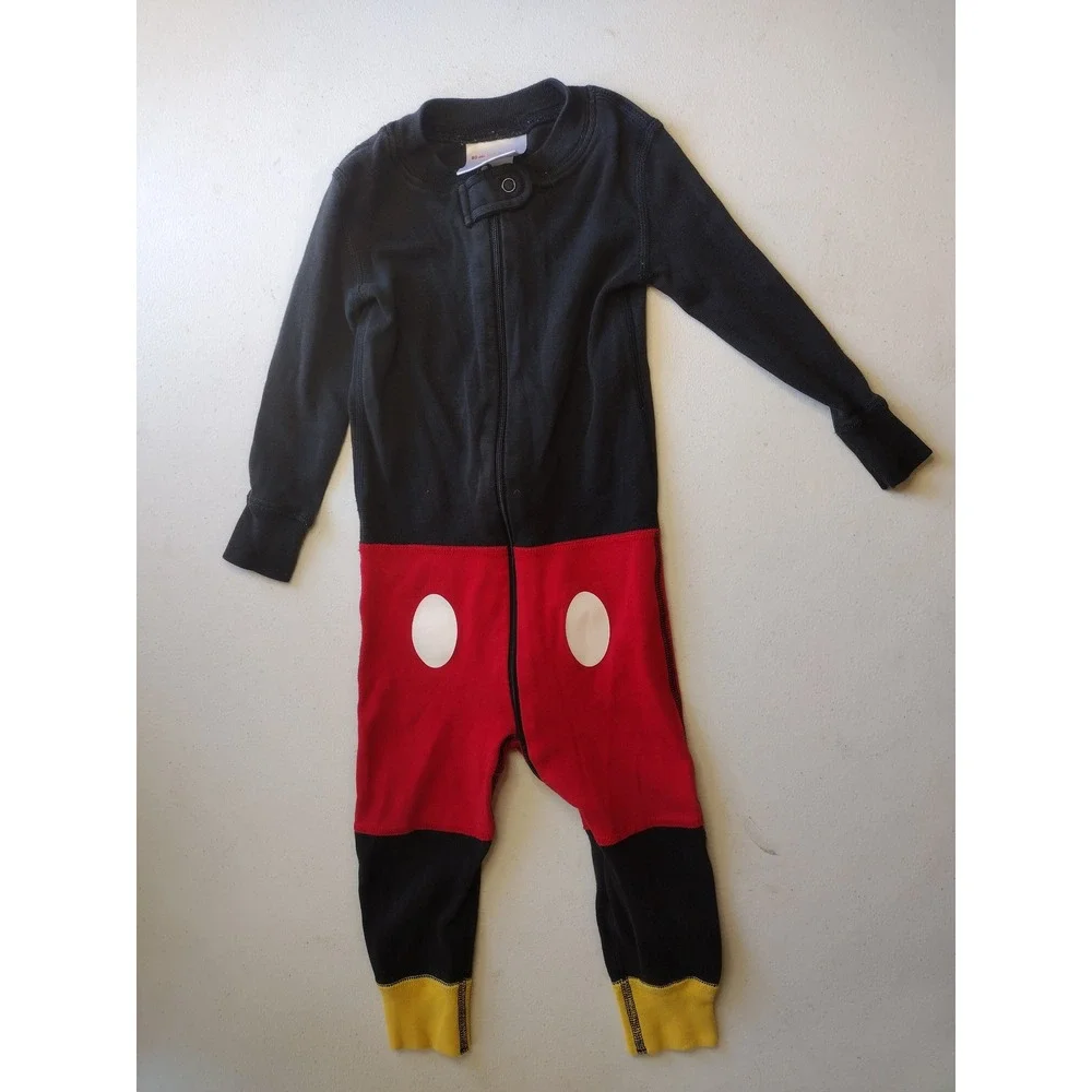 Hanna‎ Andersson Disney Mickey Mouse Organic Cotton Zip Sleeper Pajamas 18-24M